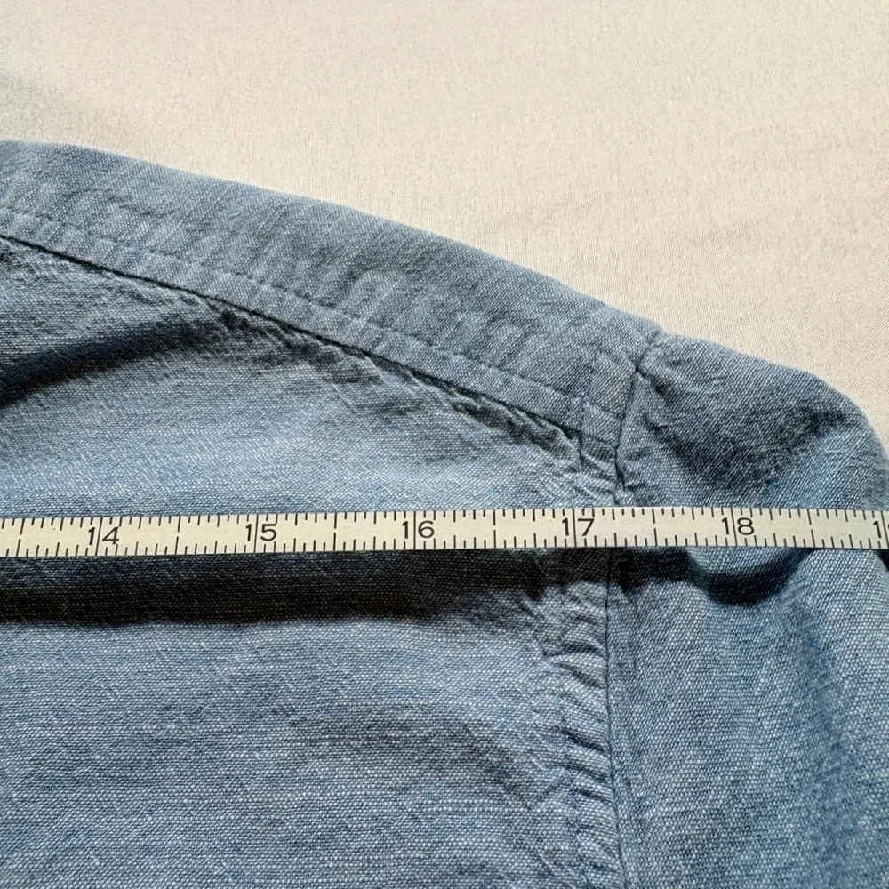 Hurley Button‎ Down Shirt Mens Large Blue Short Sleeve Cotton Casual Surf Style